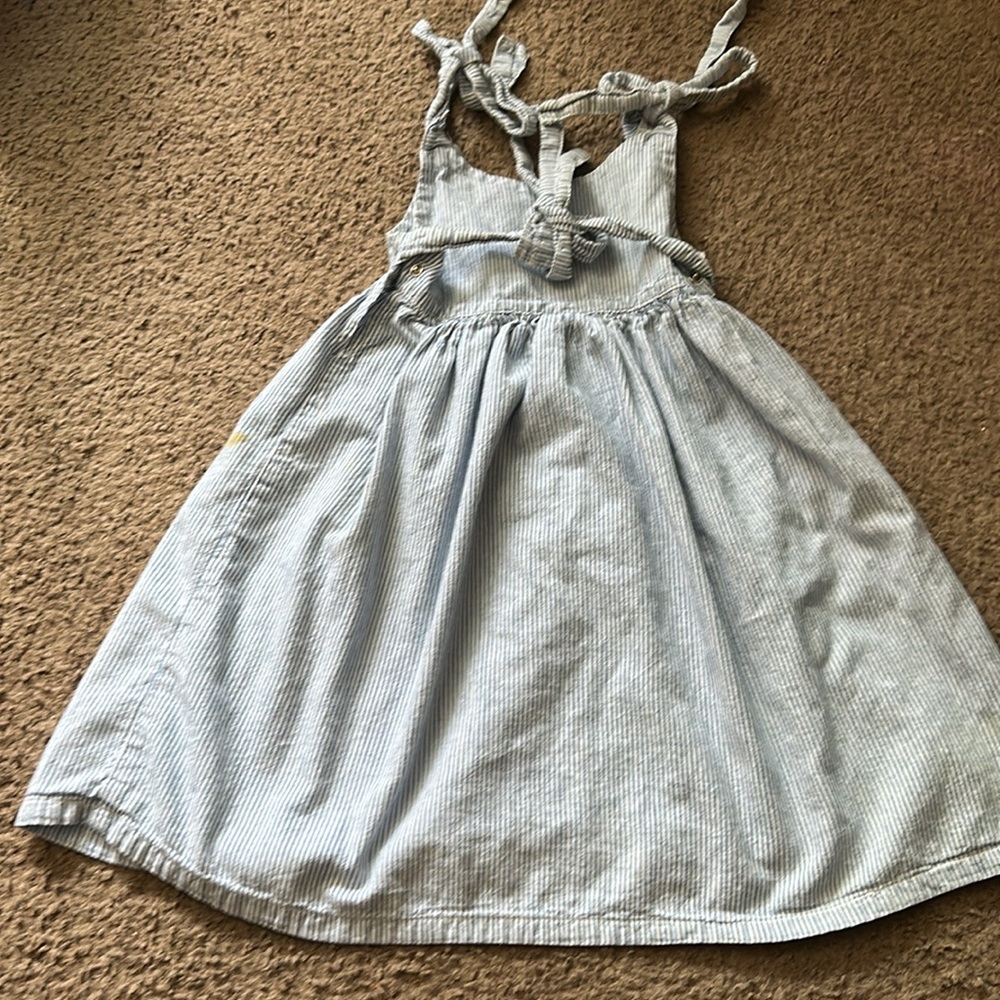 Vintage Guess Kids Striped Blue Dress with Red Logo - Picture 3 of 5